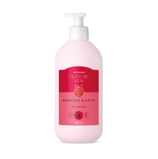 Cuide-se Bem Strawberry and Milk Body Moisturizing Lotion O Boticário - 400ml