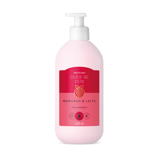 Cuide-se Bem Strawberry and Milk Body Moisturizing Lotion O Boticário - 400ml