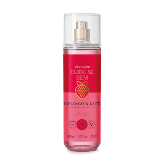 Body Splash Cuide-se Bem Strawberry and Milk O Boticário - 200ml