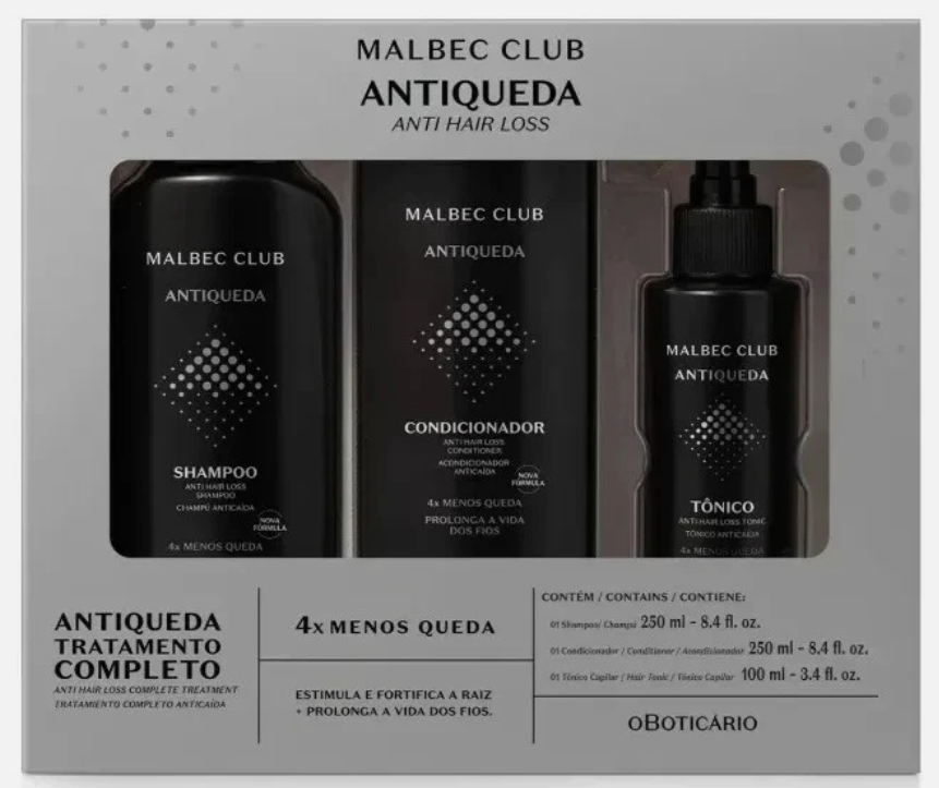 Kit for Anti Hair Loss Malbec  O BOTICÁRIO 600ml